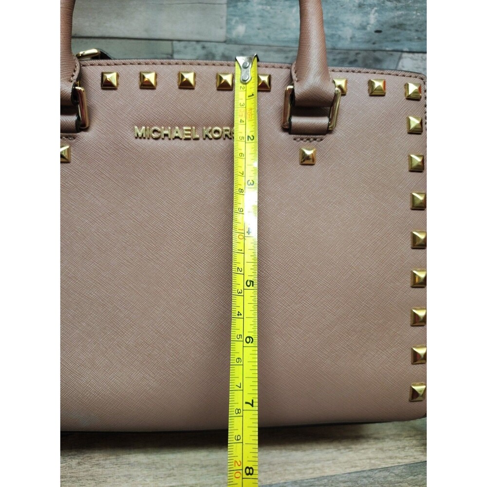 MICHAEL Michael Kors Selma Stud Medium Top Zip Leather Satchel Handbag Luggage - Picture 13 of 16